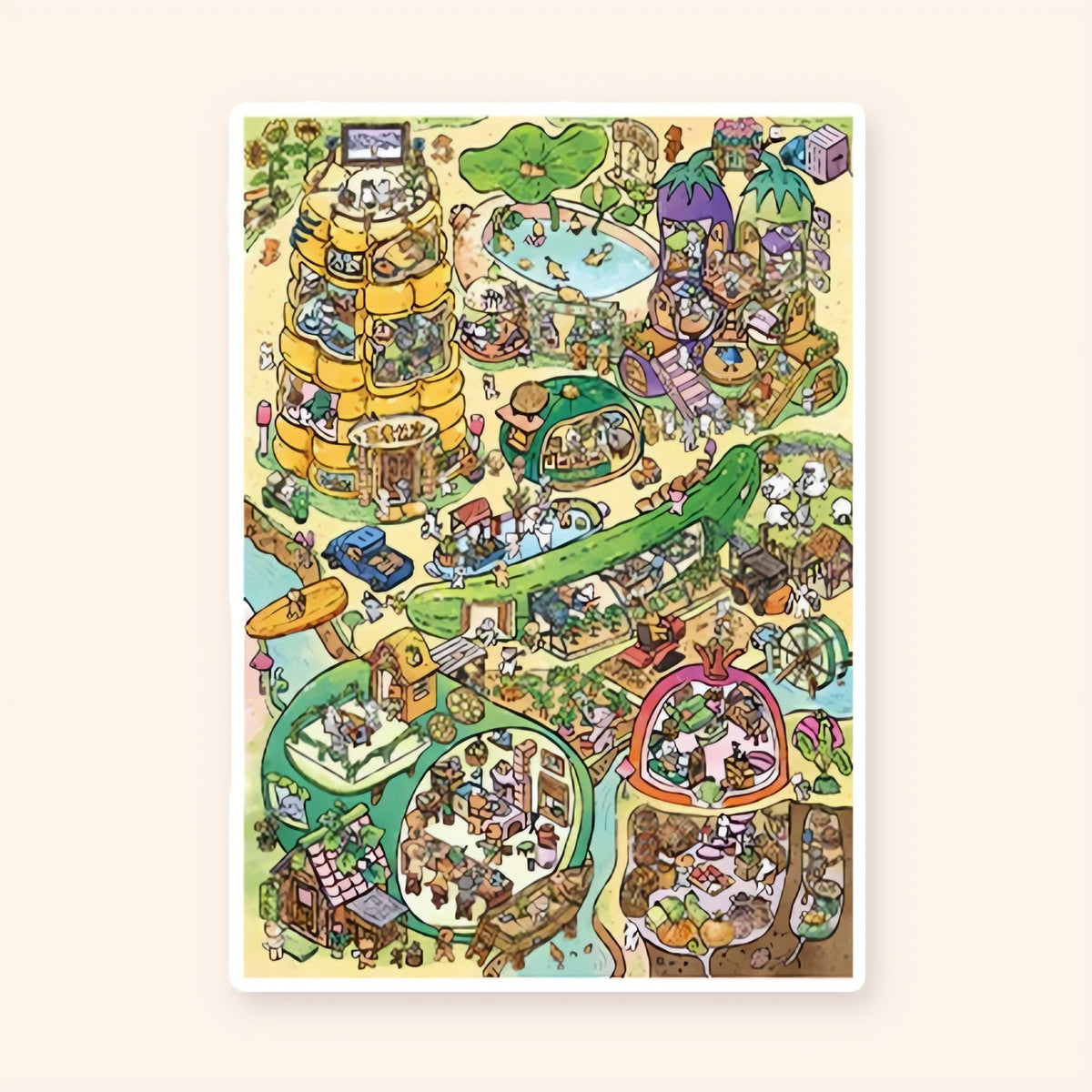 Garden Village after: finished sticker scene