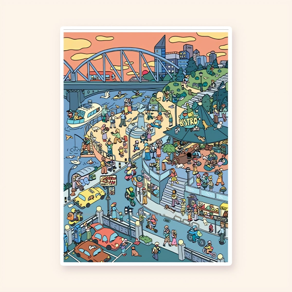 Seaside Garden after: finished sticker scene