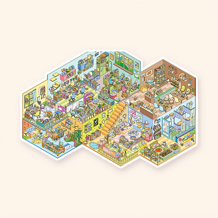 Pet Shop Plaza after: finished sticker scene