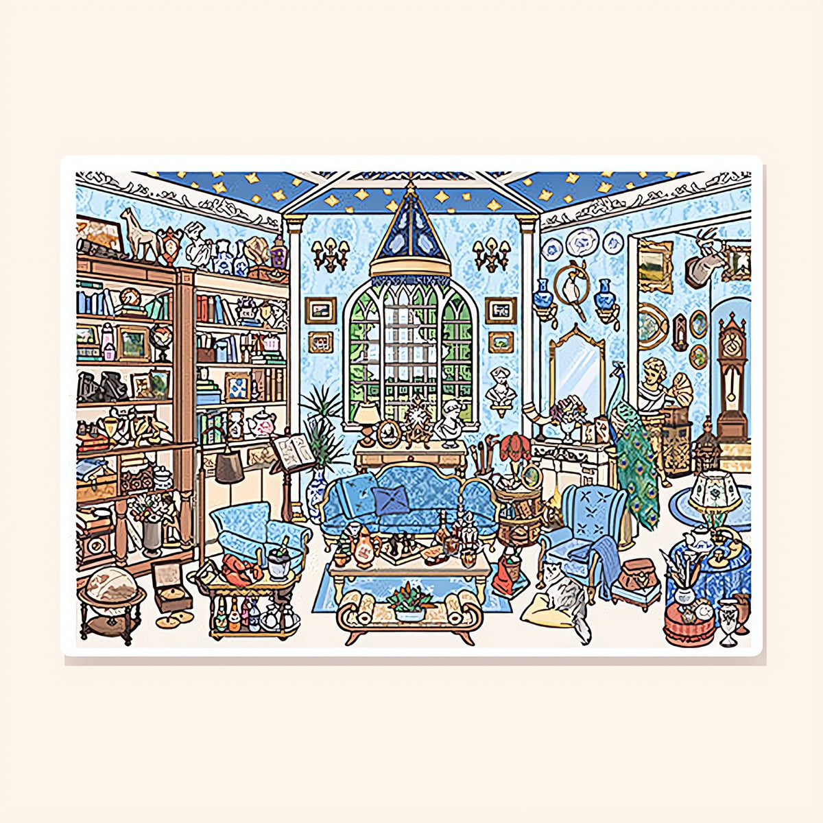 Blue Clock Parlor finished scene, included in Classic Set: Little Corners