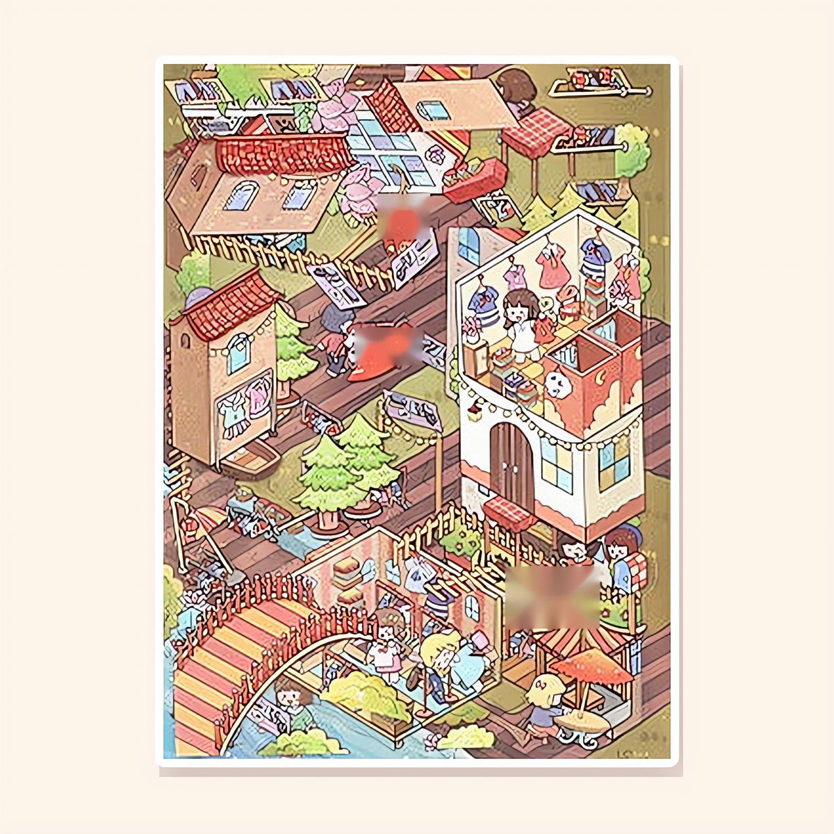 Canal-Side Dress Shop finished scene, included in Mini Set: Market Lane