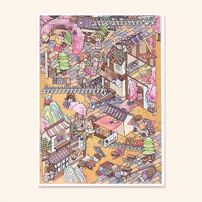 Cherry Blossom Flea Market finished scene, included in Mini Set: Market Lane
