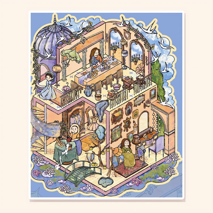 Gallery Tea Party finished scene, included in Classic Set: Storybook Salons