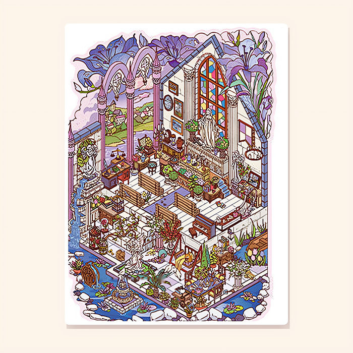Lily Pond Chapel finished scene, included in Classic Set: Painter's Dreams