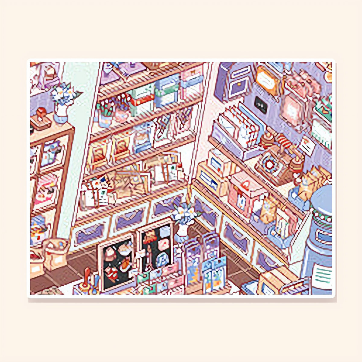 Little Post Office finished scene, included in Classic Set: High Street Curios
