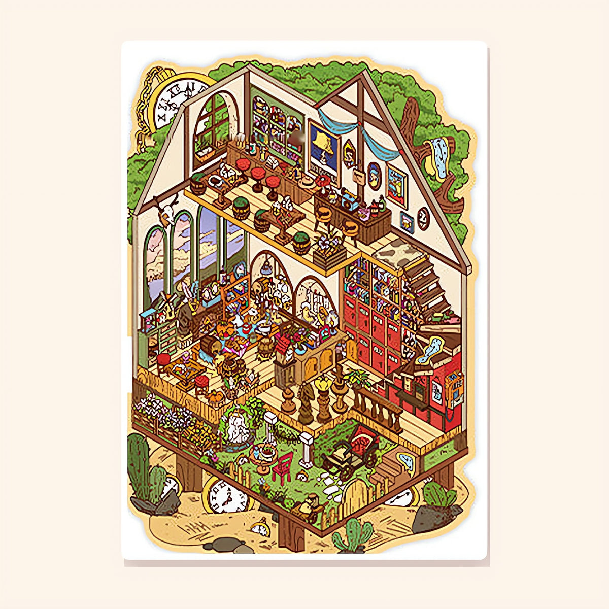 Melting Clock Tavern finished scene, included in Classic Set: Painter's Dreams
