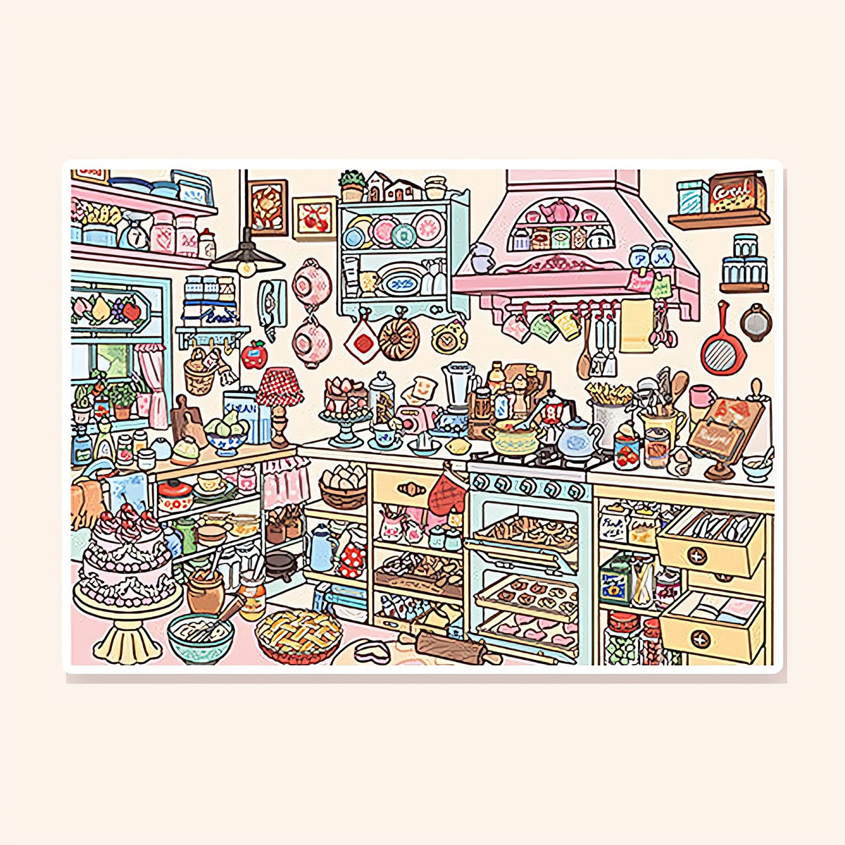 Pastel Bakery Kitchen finished scene, included in Classic Set: Little Corners