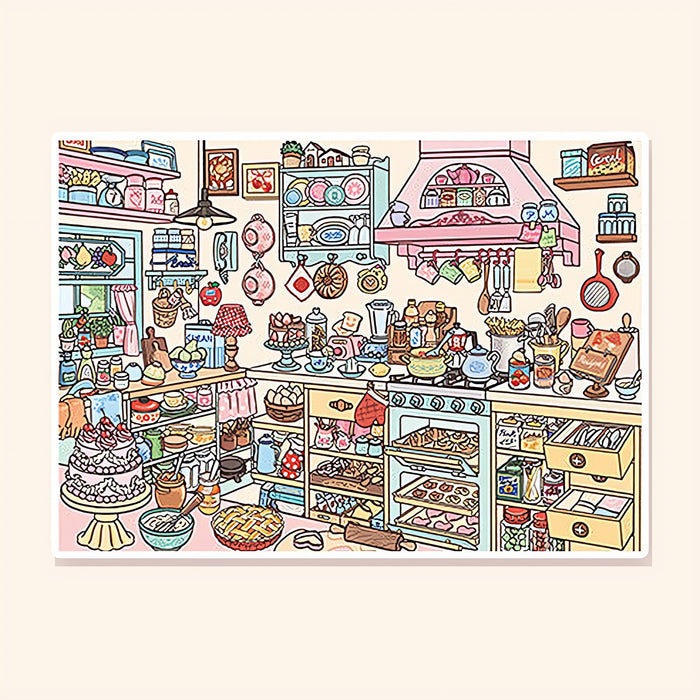 Pastel Bakery Kitchen finished scene, included in Classic Set: Little Corners