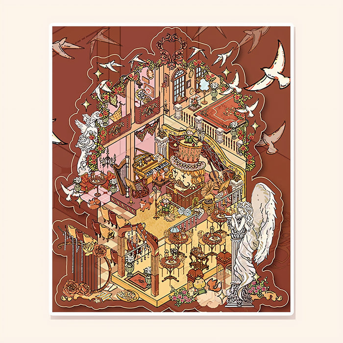 Rose Prelude Hall finished scene, included in Classic Set: Storybook Salons