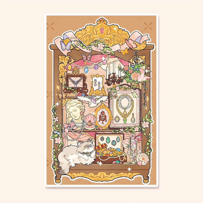 Rosewood Trinket Case finished scene, included in Scene Set: Curio Cabinets