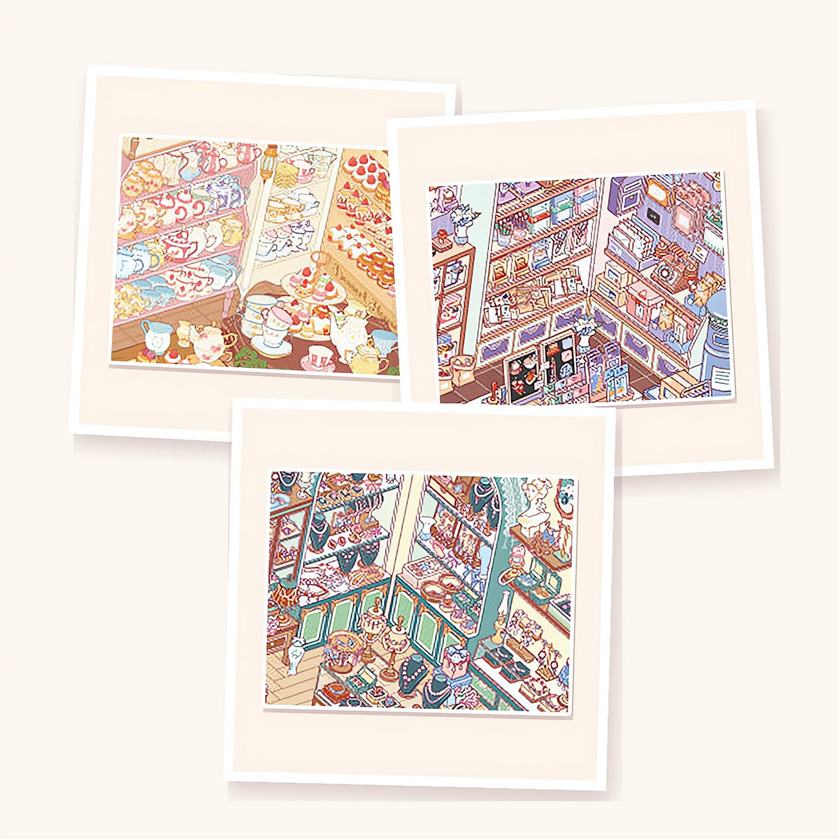 Classic Set: High Street Curios: the 3 finished scenes in this set
