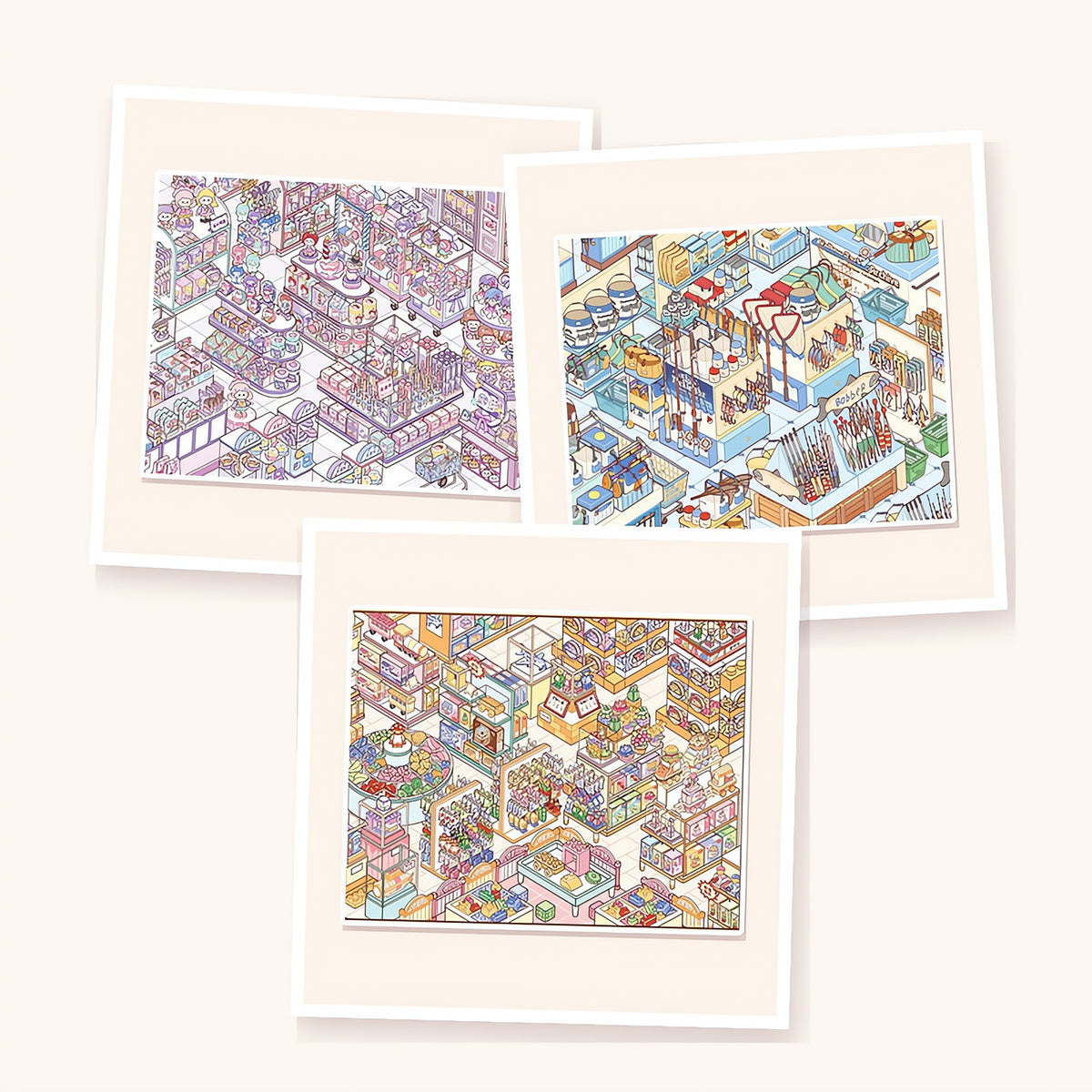 Scene Set: Mini Mall: the 3 finished scenes in this set