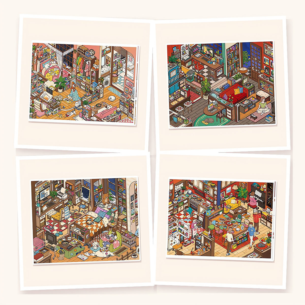 Scene Set: Personality Homes: the 4 finished scenes in this set