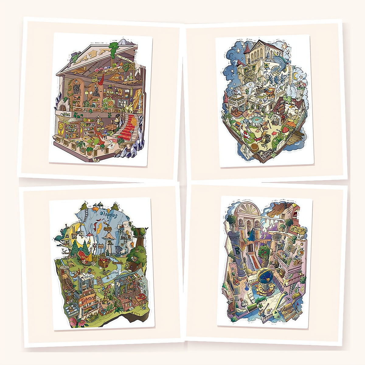 Scene Set: Tarot Houses: the 4 finished scenes in this set