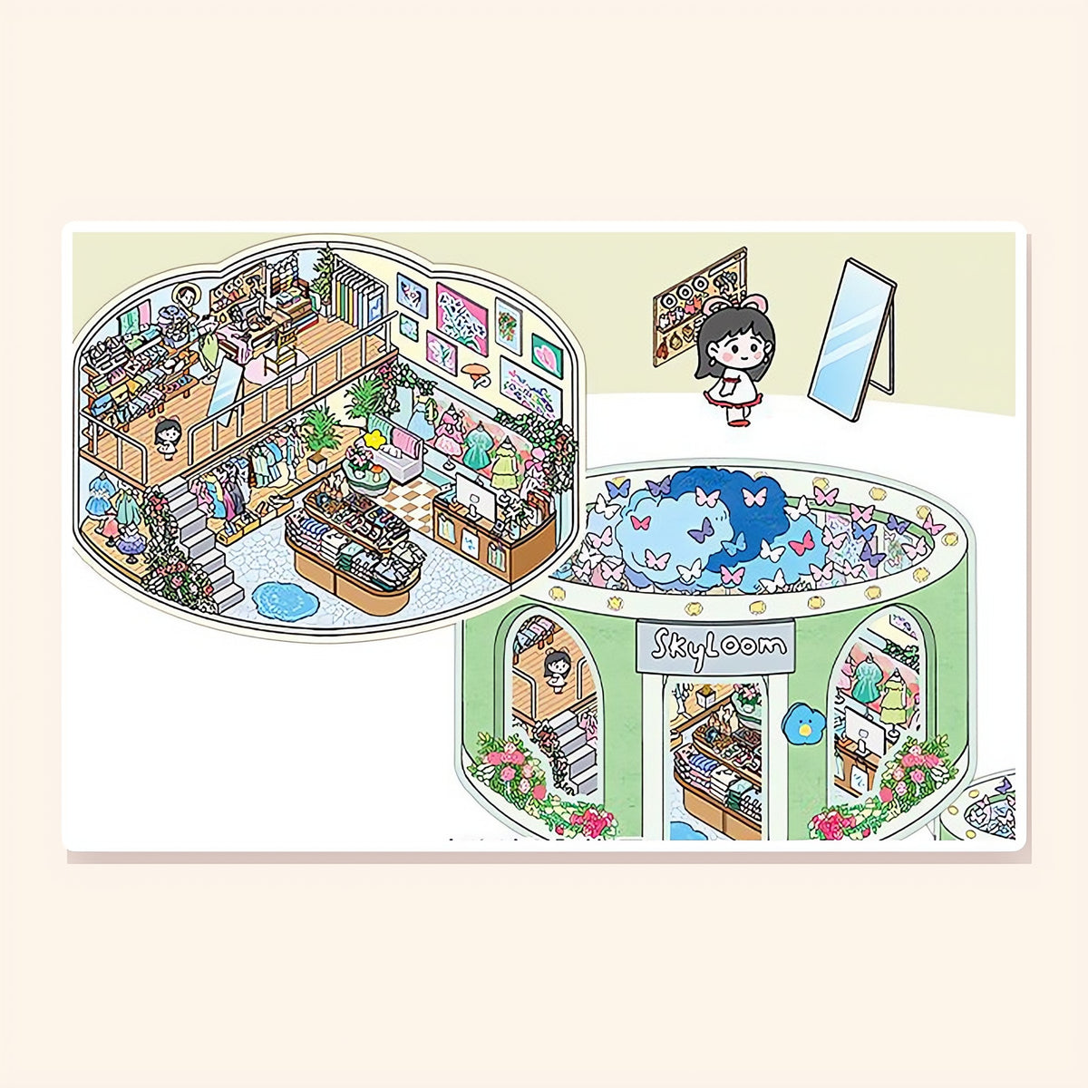 Skyloom Sewing Studio finished scene, included in Scene Set: Little Makers' Shops