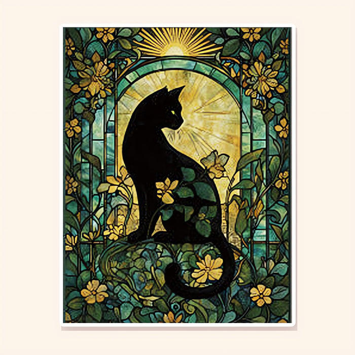 Stained Glass Forest Cat finished scene, included in Panorama Set: Cat Chronicles