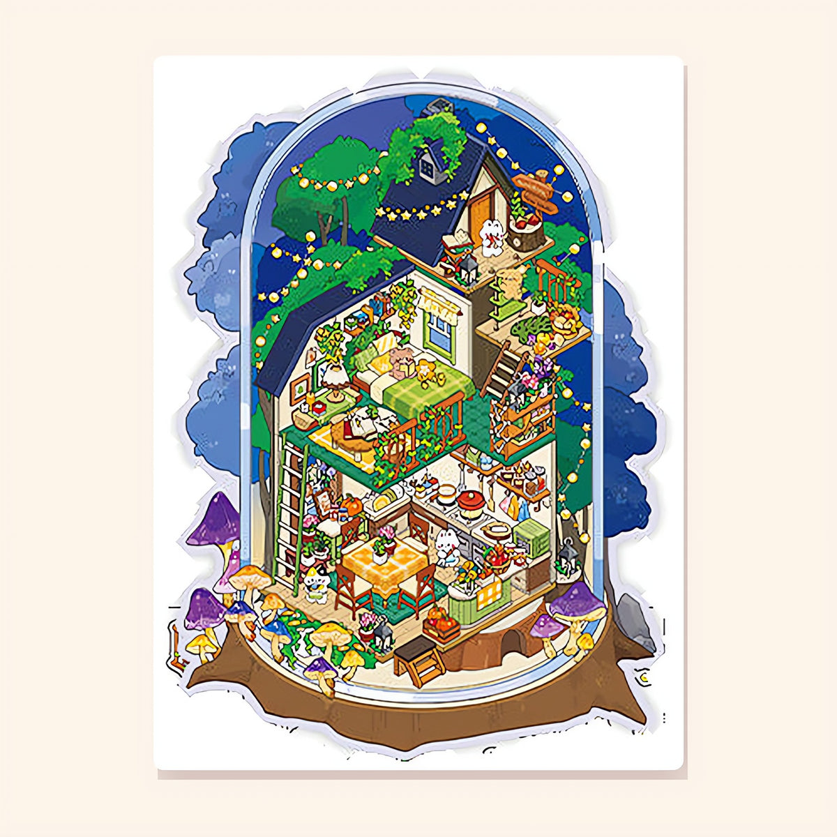 Starlit Forest Inn finished scene, included in Classic Set: Bottled Worlds