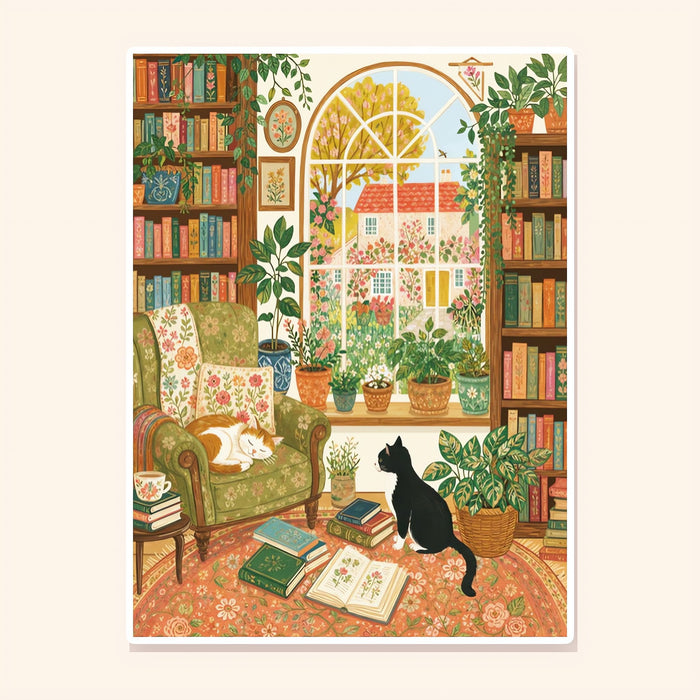 Sunlit Library Nap finished scene, included in Classic Set: Blossom Journeys