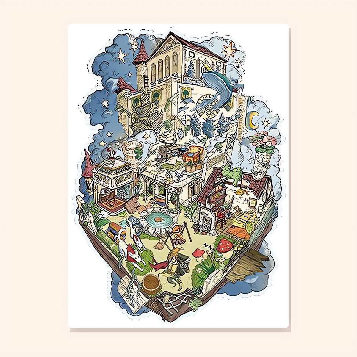 The Fool's Floating Isle finished scene, included in Scene Set: Tarot Houses