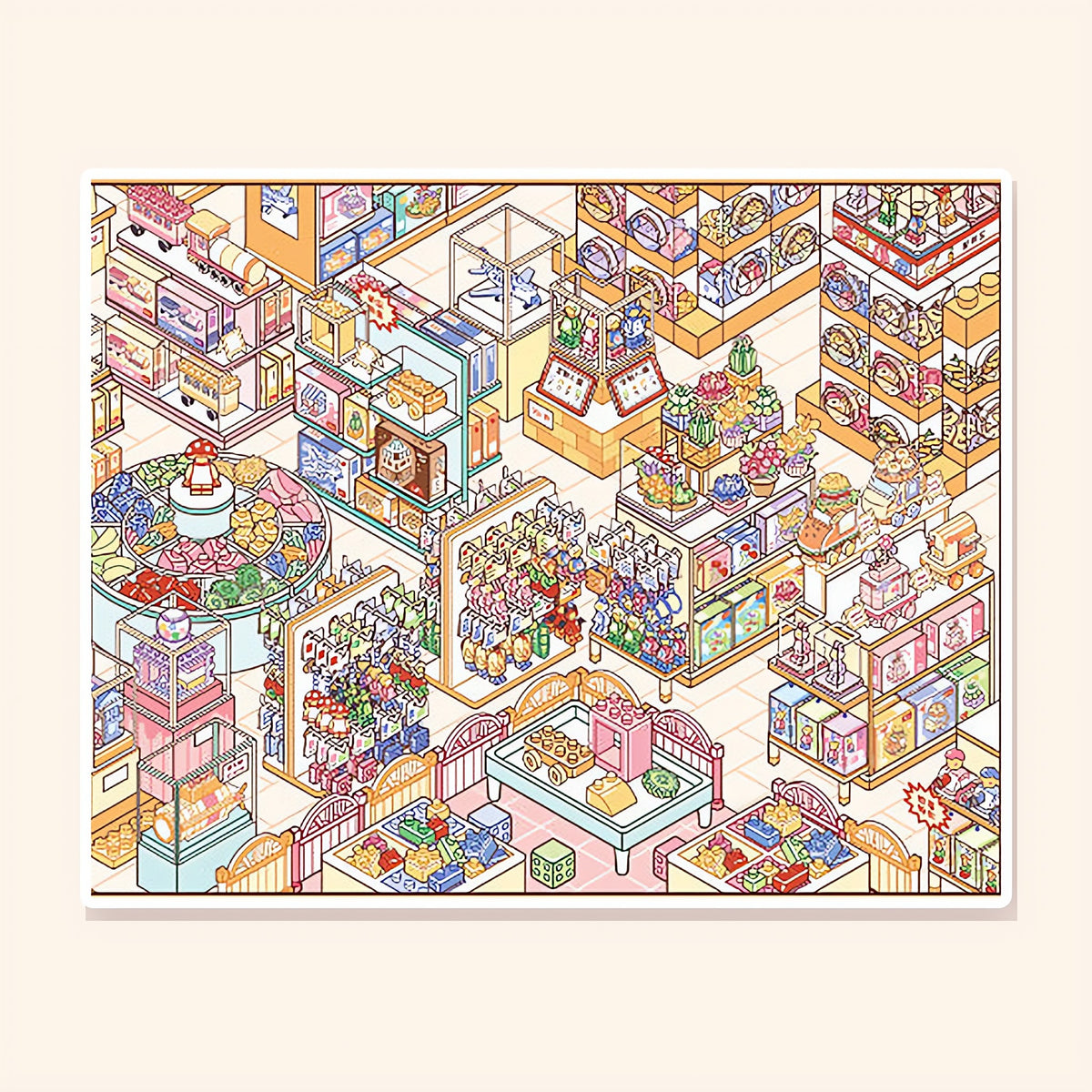 The Toy Brick Shop finished scene, included in Scene Set: Mini Mall