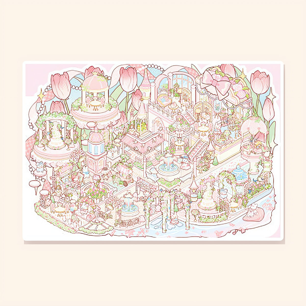 Thumbelina's Tulip Palace finished scene, included in Scene Set: Starry Fairy Tales
