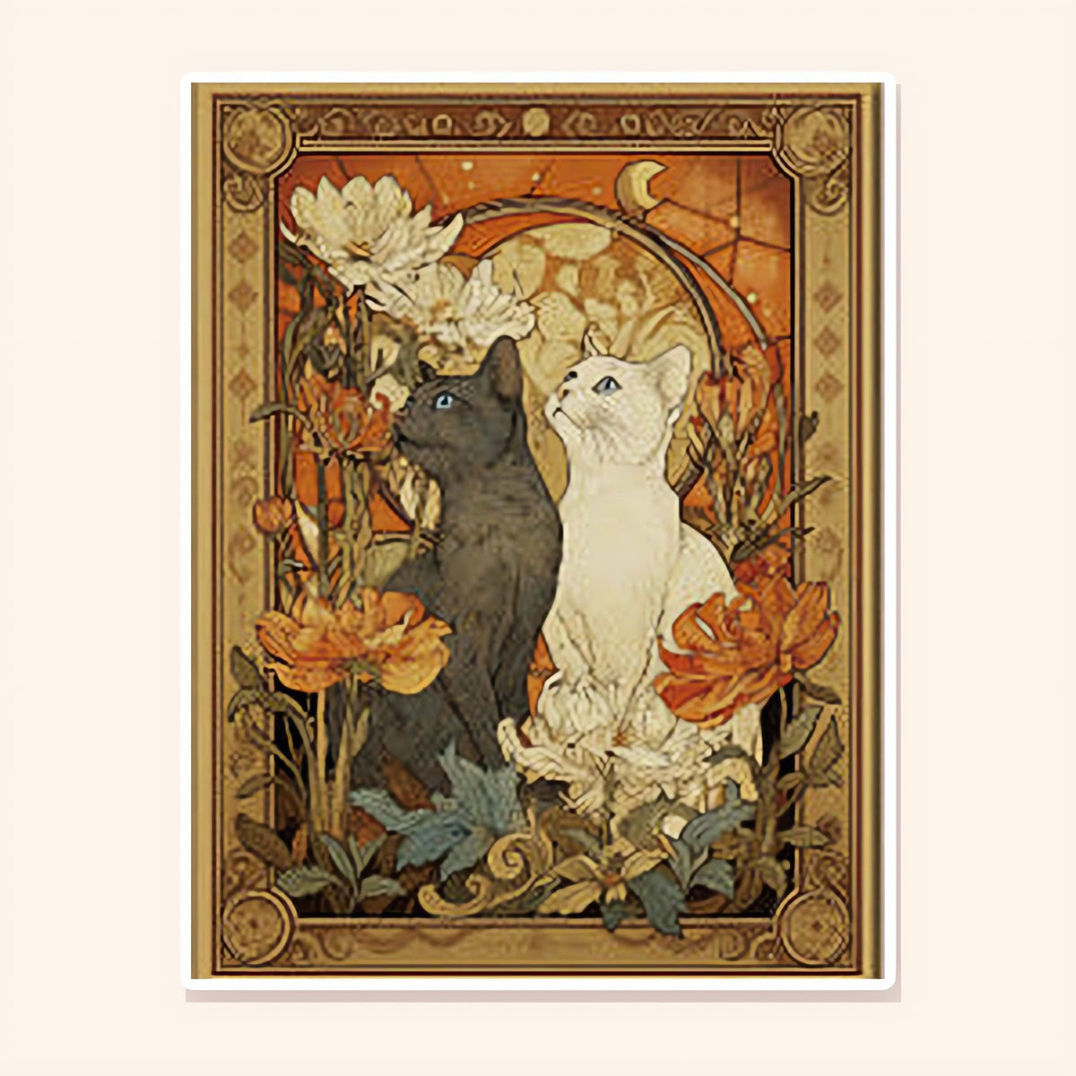 Twin Cats in Bloom finished scene, included in Panorama Set: Cat Chronicles