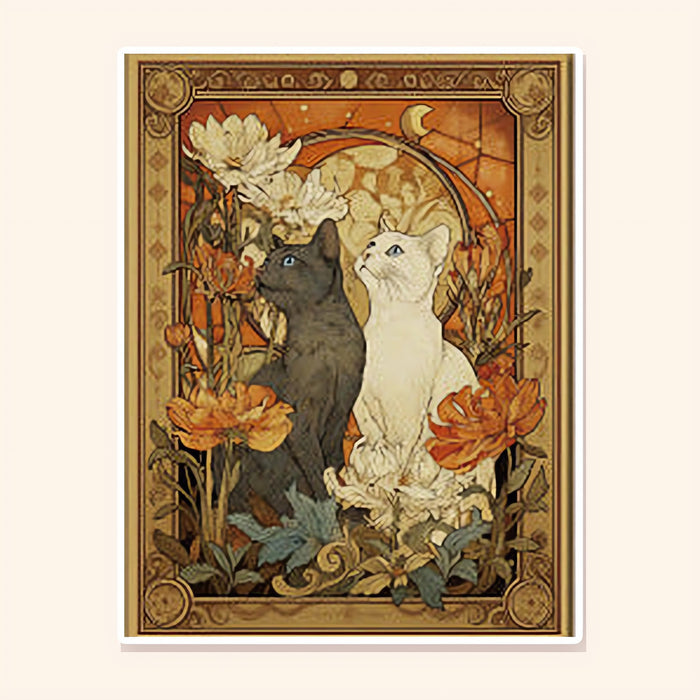 Twin Cats in Bloom finished scene, included in Panorama Set: Cat Chronicles