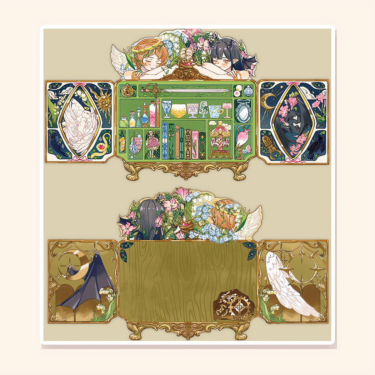 Twin Pact Cabinet finished scene, included in Scene Set: Magic Treasures