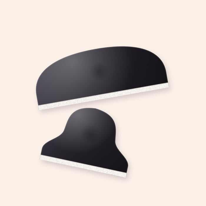 Short and long felt-edge sticker squeegees