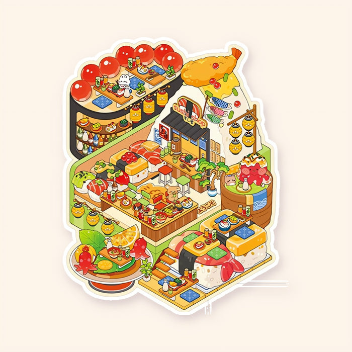 Sushi Roll Shop finished: a sushi bar inside giant sushi rolls